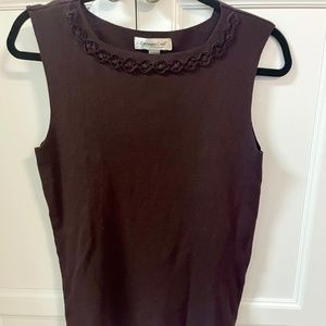 Vintage Coldwater Creek Chocolate Brown Silk Sleeveless Top